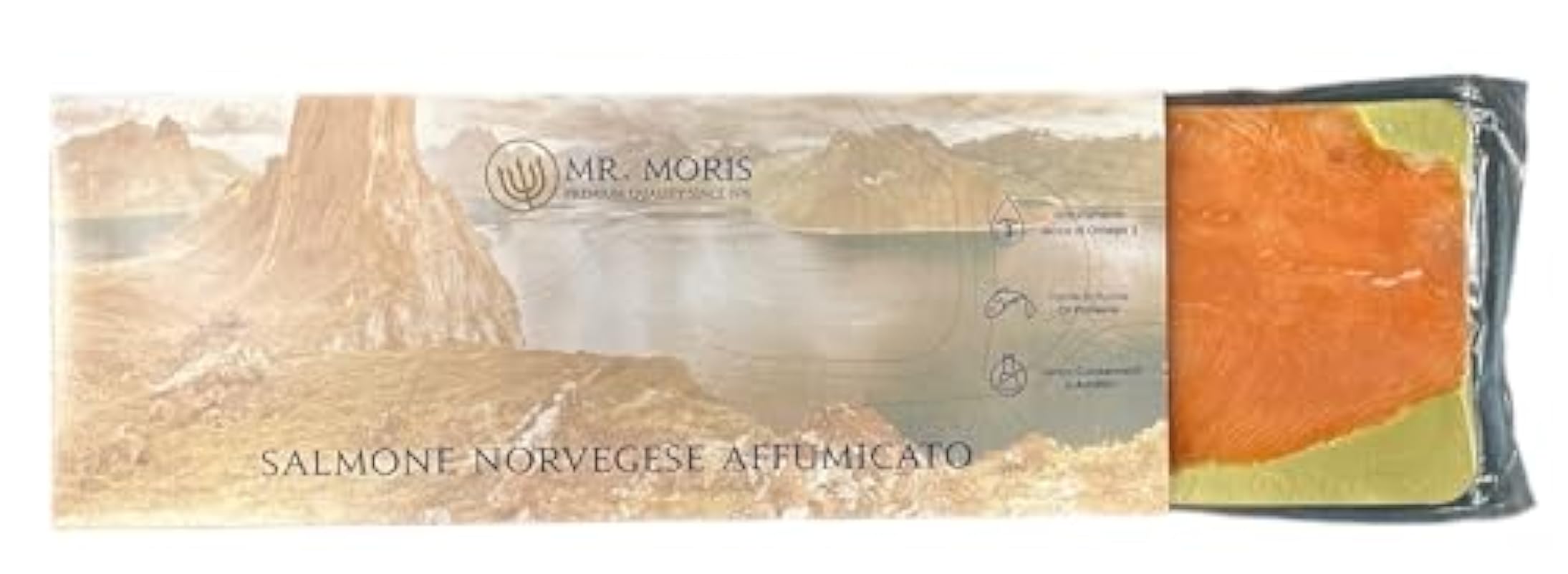 Salmone Norvegese Affumicato Baffa Affettata Premium Mr. Moris® Kosher 1Kg