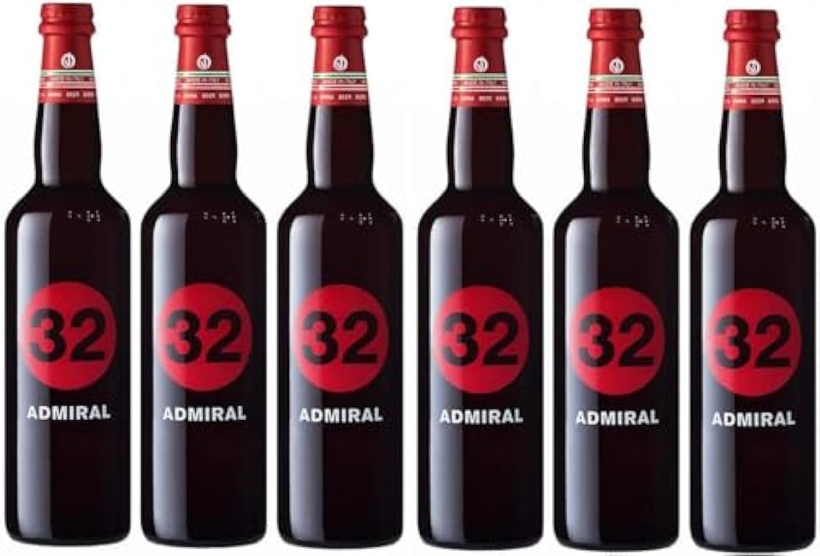 32 Via dei Birrai – Admiral - Birra rossa doppio malto - Vegana – 6 bottiglie da 75cl – 6,3% vol.