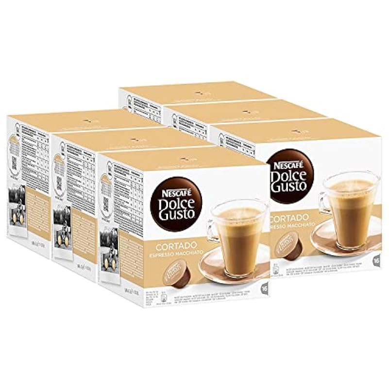Nescafé Dolce Gusto Cortado Espresso Macchiato, 6 Confezioni, 6 x 16 Capsule