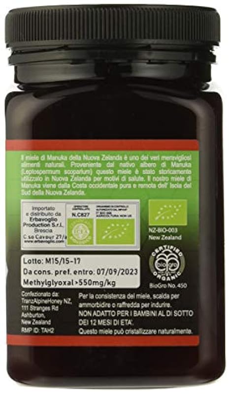 Tranzalpine Miele di Manuka Mg 550+ - 500 gr