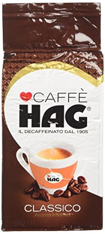 Hag - Caffè Macinato Decaffeinato Gusto Classico - Miscela Caffè per Moka - 16 Confezioni - Pacco da 250 gr
