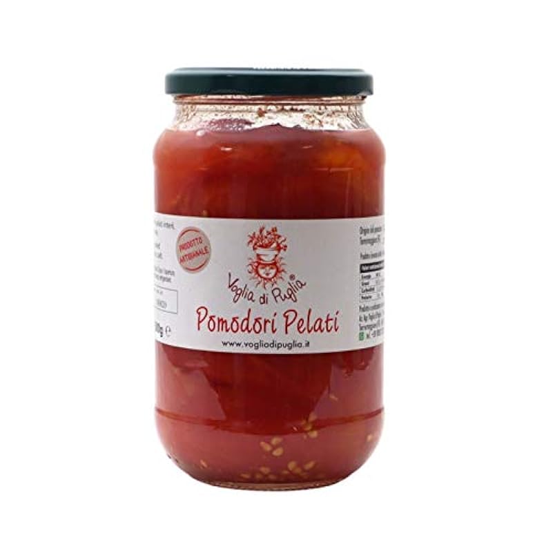 Voglia Di Puglia Pomodori Pelati Gusto Antico Al Naturale Gluten Free Senza Conservanti 500 Grammi 24 Barattoli
