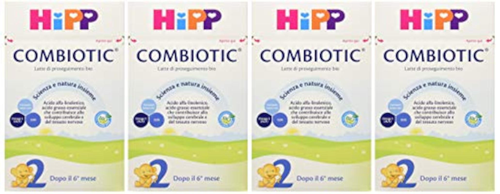 HiPP Latte 2 Combiotic Proseguimento in polvere - Pacco da 4 x 600 gr