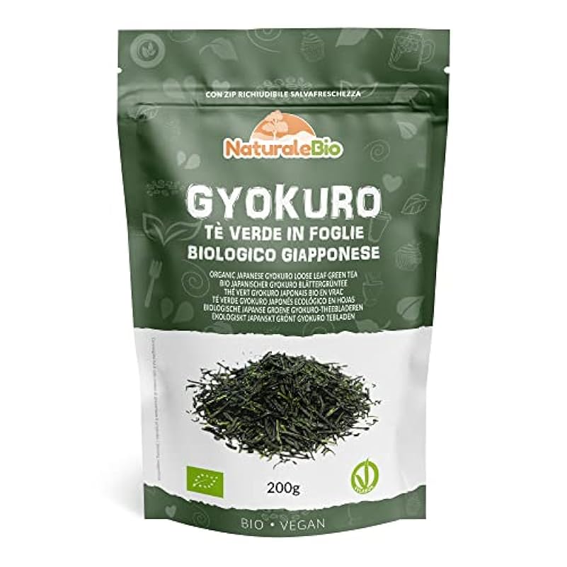 Tè verde Gyokuro Giapponese Biologico da 200g. Bio, Nat