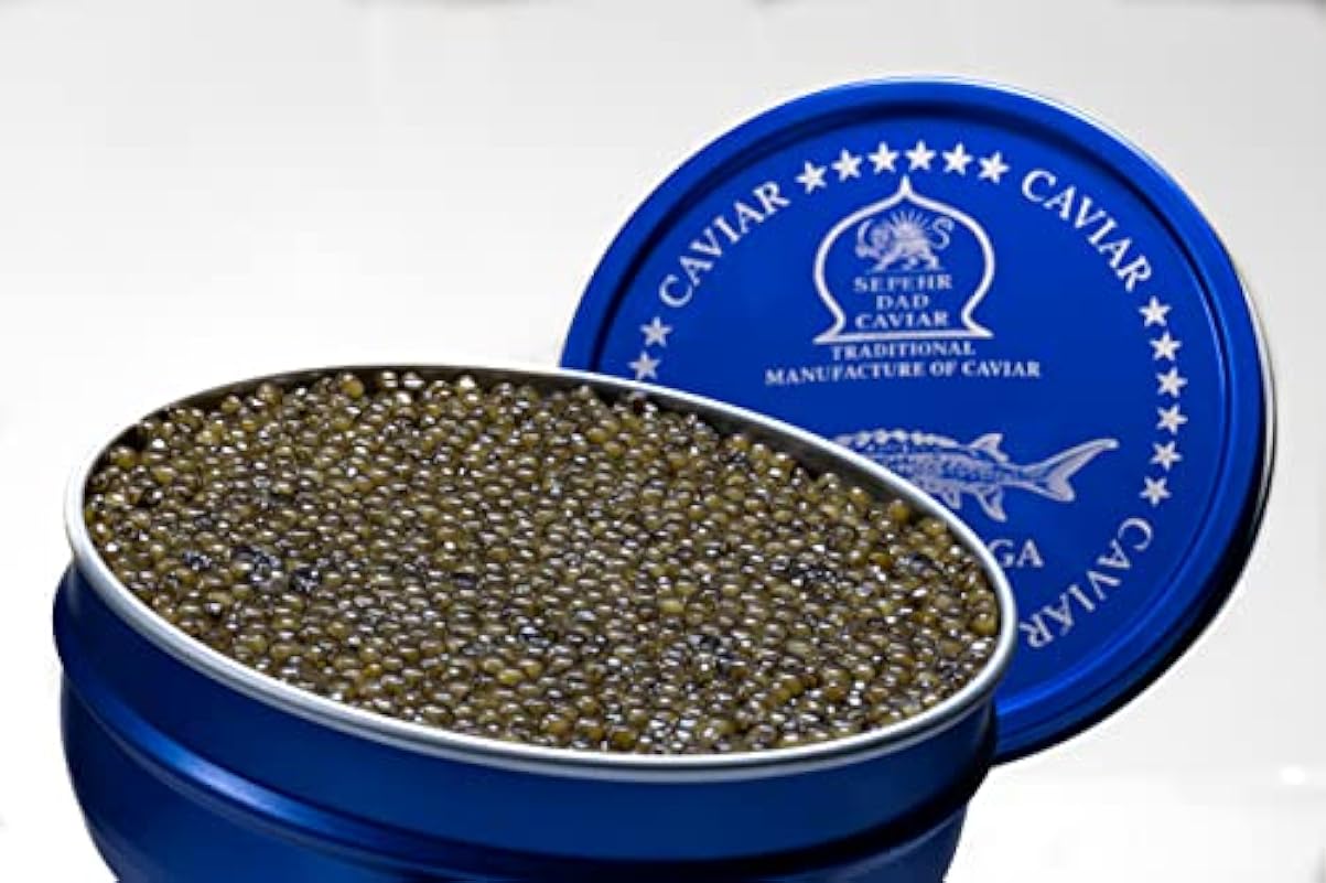 Sepehr Dad Caviar Caviale Beluga Amur 50g (caviale di storione ibrido) | Uova di pesce di classe A | allevamento Cn | 50 g