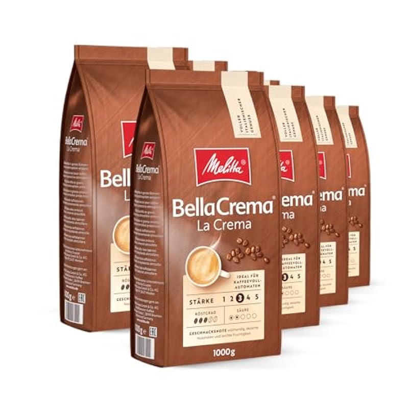 Melitta BellaCrema Cafe Chicchi di la, 8 Pack (8 x 1 kg