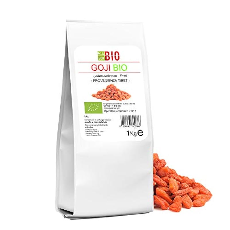 Goji bacche Bio 1 Kg - 100% Naturali e Raw - Colazione Tisane Super food - LaborBio