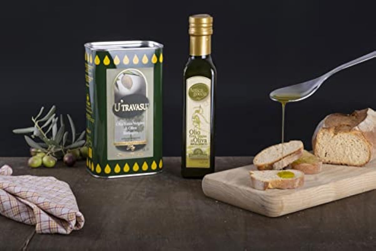 U´Travasu® - Olio extravergine di oliva Biologico latta 5l - 100% italiano - Prodotto in Sicilia - Estratto a freddo
