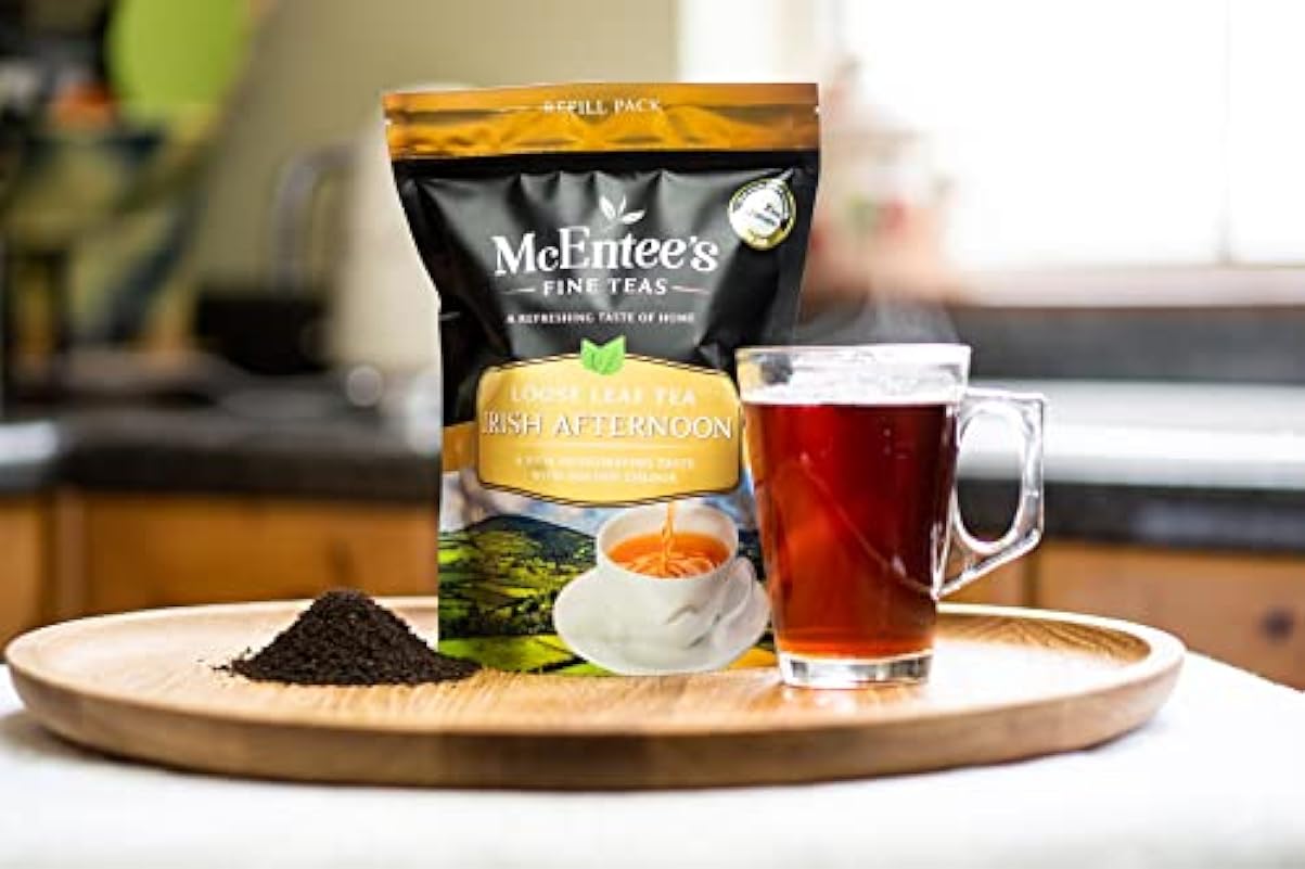 McEntee´s Irish Afternoon Loose Tea (confezione da 4) Bustina da 250g - Tè sfuso - Una miscela forte e saporita di tè neri sfusi provenienti da Ceylon, Kenya e Assam