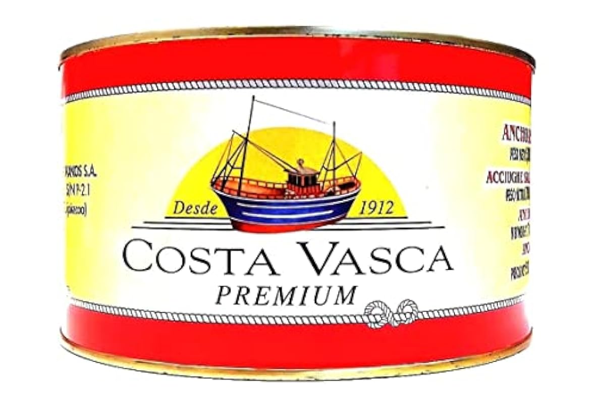 Acciughe Salate del Mar Cantabrico 13/14 Pesci per Strato COSTA VASCA - 5kg (sgocciolato 3,5 kg) - [1 unitá]