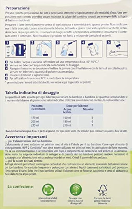 HiPP Latte 2 Combiotic Proseguimento in polvere - Pacco da 4 x 600 gr