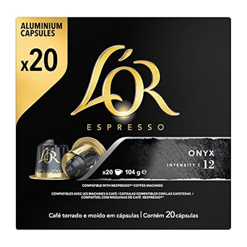 L´Or Capsule Caffè Espresso Onyx - Compatibili con Macchine Nespresso®* original - 200 Capsule in Alluminio - Intensità 12
