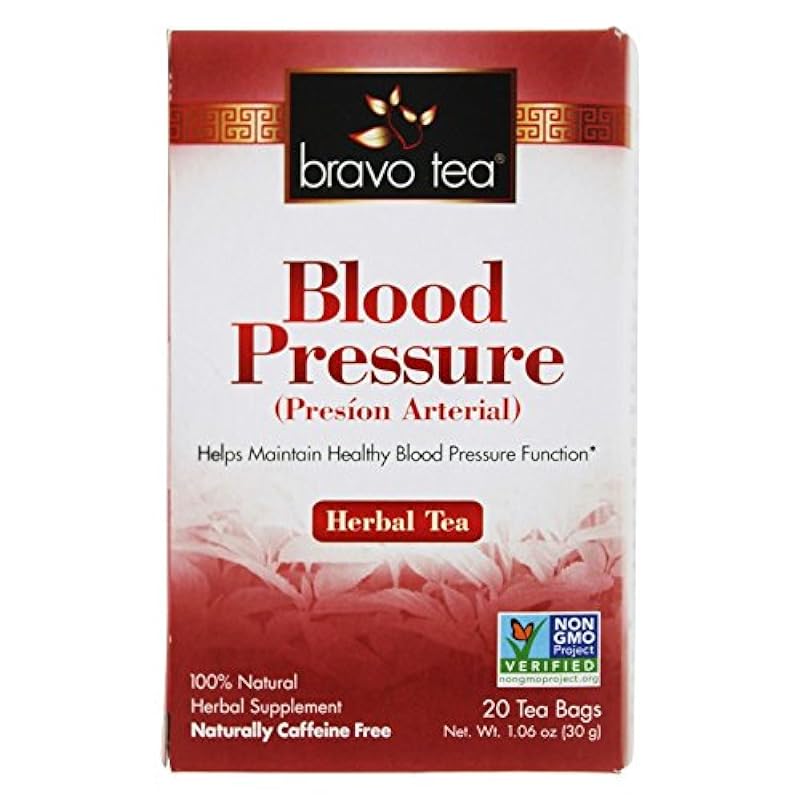 Bravo Tea Blood Pressure Herbal Tea Caffeine Free, 20 Tea Bags