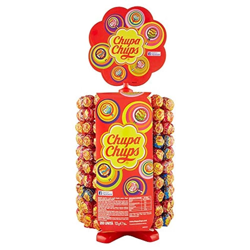 Chupa Chups Ruota Lecca Lecca, Lollipop Gusti Assortiti, 200 Lollipop Monopezzo, Multigusto