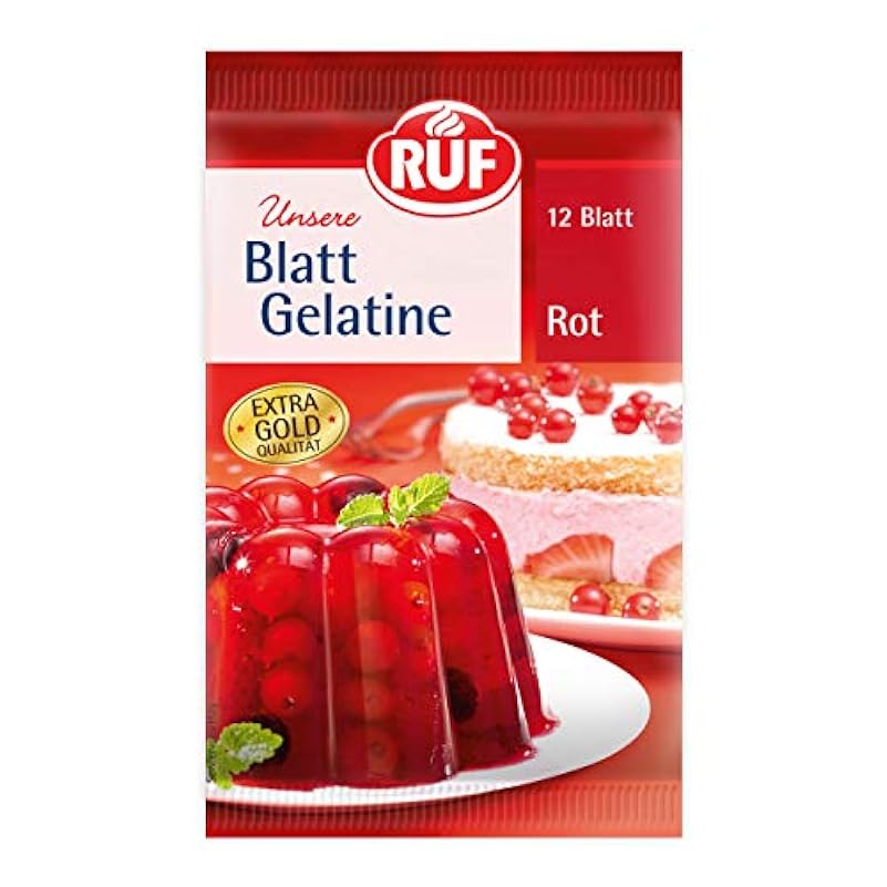 Reputazione fogli gelatina colore: rosso, confezione da 50 (50 x 20 g Confezione)