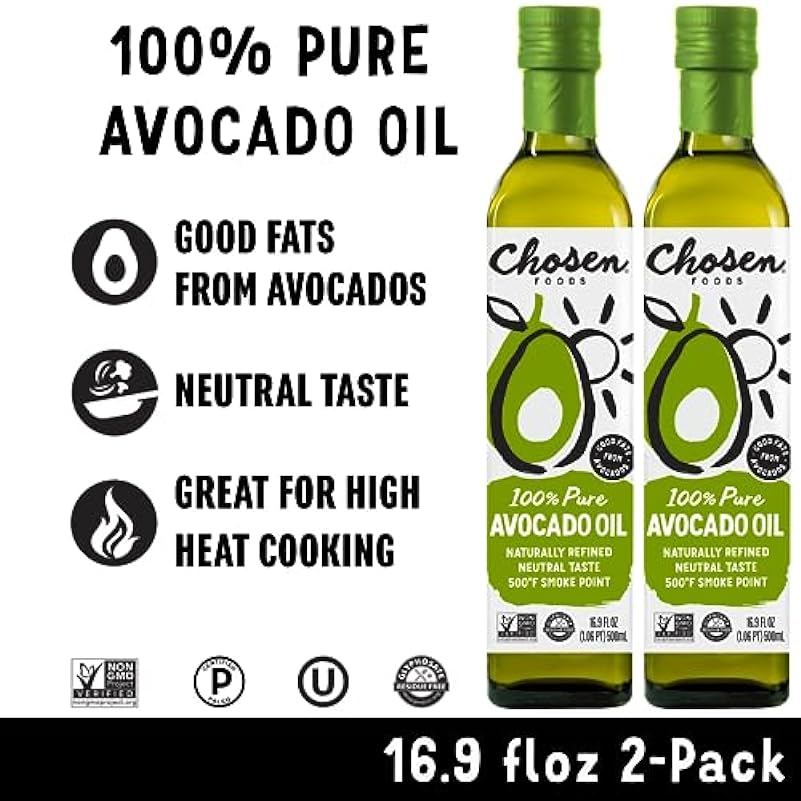 Scelto alimenti Avocado Olio 500 ml bottle-naturally raffinato (Confezione da 2)